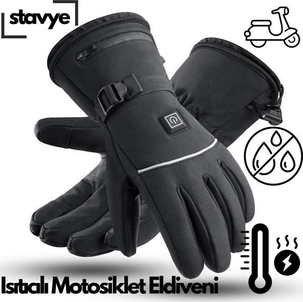 Stavye Isıtmalı Motosiklet Ve Kayak Eldiveni - Su Geçirmez, Kaymaz Silikon Tasarım - Image 1