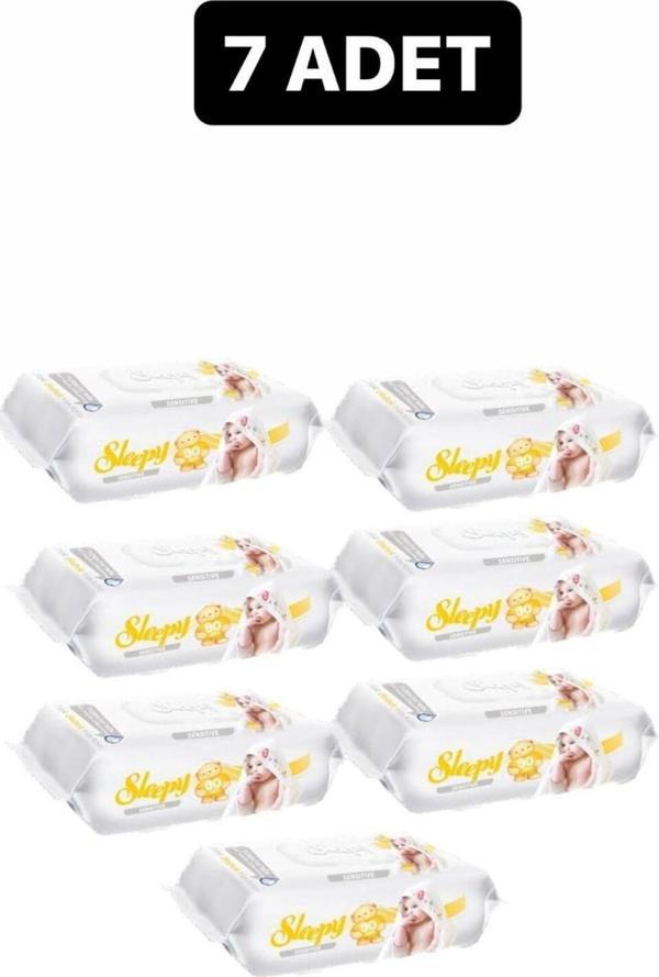 Sleepy Sensitive Islak Havlu 7x90 Lı 7 Paket 630 Yaprak - Image 1