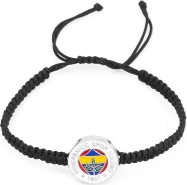 Fenerbahçe Orijinal Lisanslı Fb Logo Makrome Siyah Bileklik - Image 1