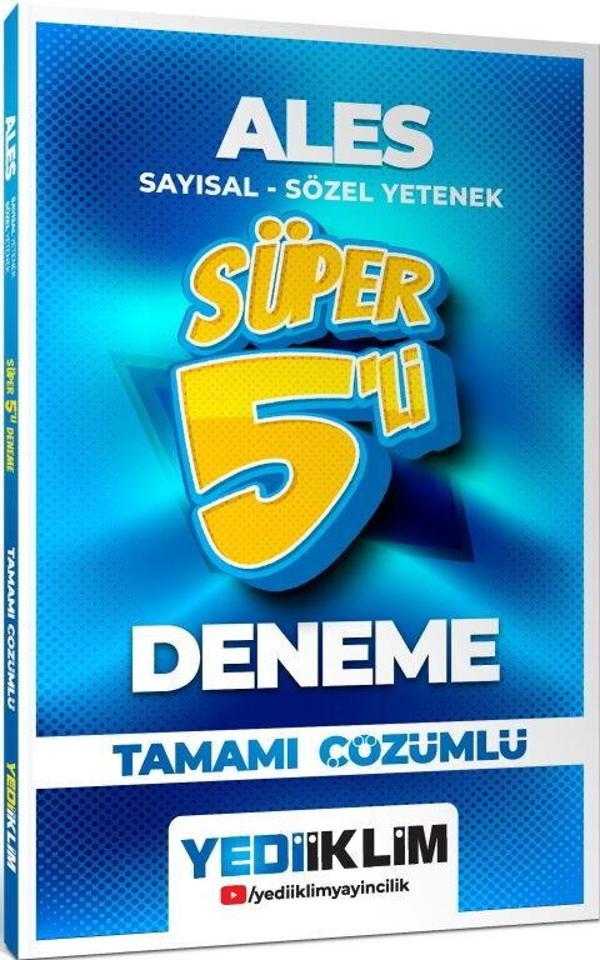 Yediiklim Yayınları 2026 ALES Sayısal Sözel Yetenek Tamamı Çözümlü Süper 5 li Deneme - Yediiklim Yayınları - Image 1