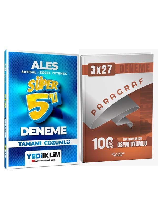 Yediiklim + Anla Kazan 2026 ALES Sayısal Sözel Yetenek Süper 5 li + Paragraf Deneme 2 li Set - Anla Kazan Yayınları - Image 1