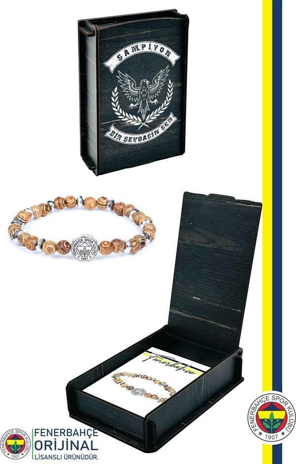 Fenerbahçe Orijinal Lisanslı Fb Thuja Bileklik Hediyelik Ahşap Kutulu - Image 1