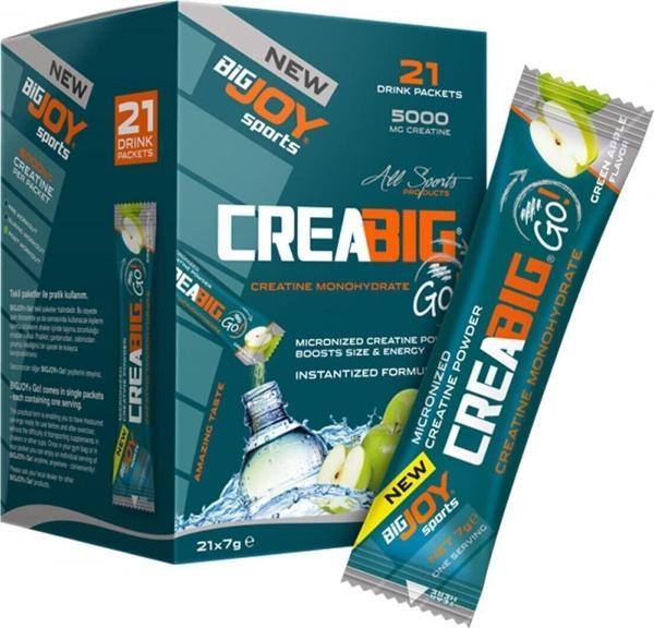 Bigjoy Sports Creabig Creatine Kreatin 21 Tekli Saşe Yeşil Elma Aroma Micronized Amino Asit - Image 1