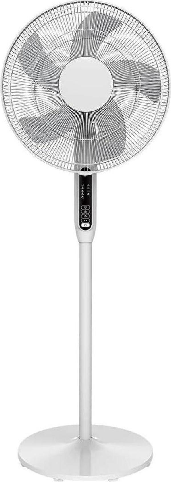 GoodHome 40 cm Ayaklı Vantilatör, 3 Hız Kademeli, 7 Saat Zamanlayıcılı, Uzaktan Kumandalı, Beyaz - Image 1