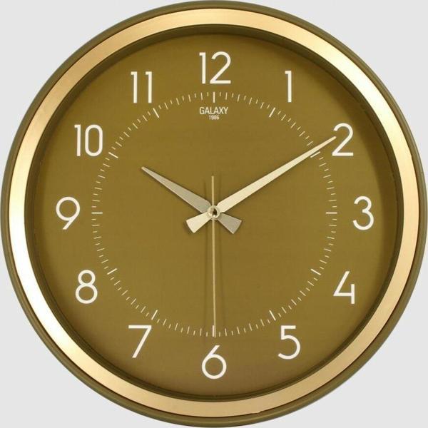 Dekoratif Duvar Saati İrem Yeşili Gold 36 CM - Image 1