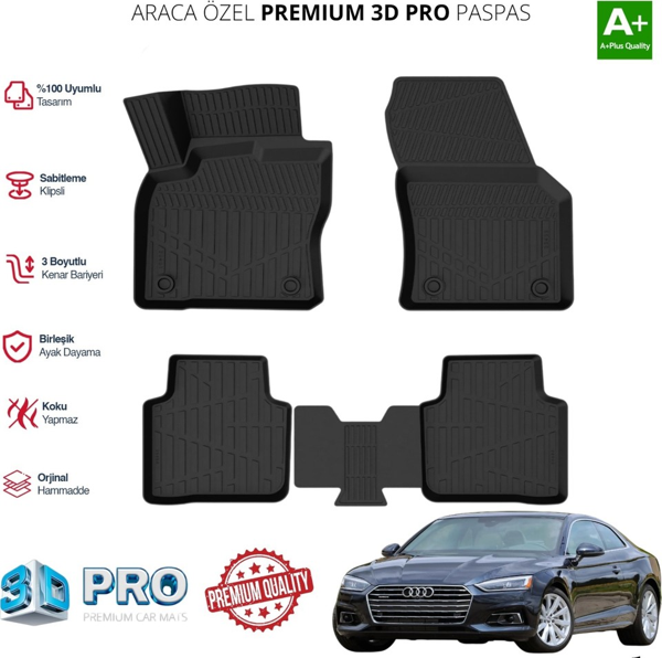 AUDİ A5 ARACA ÖZEL 3D PASPAS 2016 2017 2018 2019 2020 2021 - Image 1