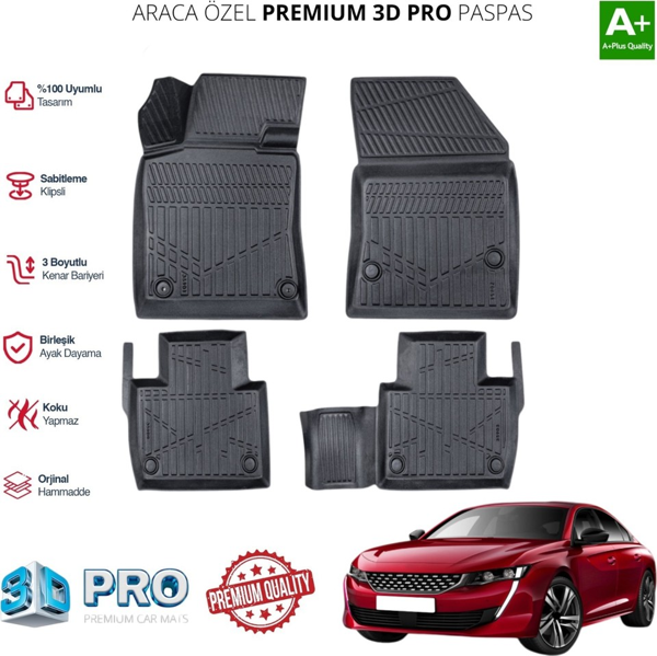 PEUGEOT 508 ARACA ÖZEL 3D PASPAS 2018 2019 2020 2021 2022 2023 2024 - Image 1