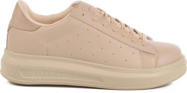 Ekru Bağcıklı Kadın Sneaker 156 G - Image 1