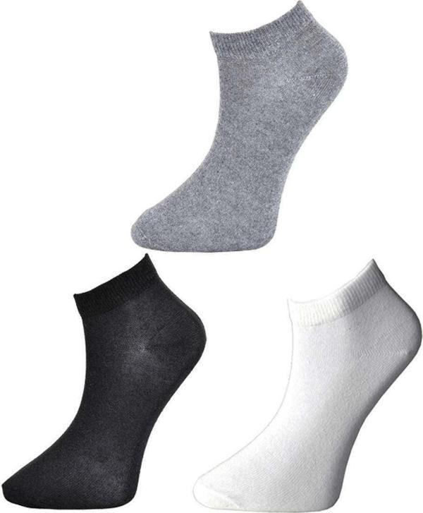 Siyah Gri ve Beyaz Kadın Bilek Çorap 15 çift - Image 1