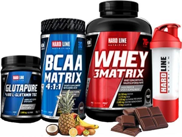 Hardline 2300gr Çikolata Bcaa Matrix Tropikal 630gr Glutapure 300gr Shaker - Image 1