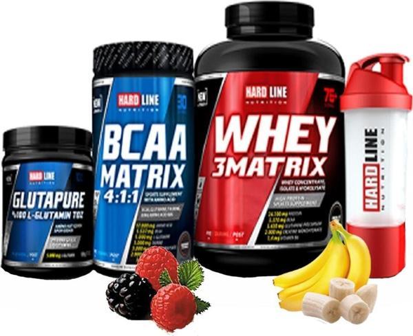 Hardline 2300gr Muz Bcaa Matrix Böğürtlen 630gr Glutapure 300gr Shaker - Image 1