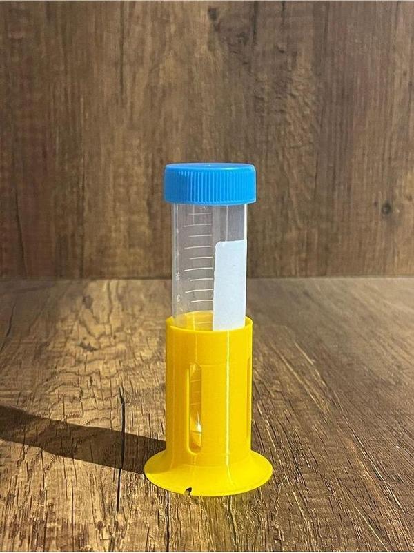 50 ml Falkon Tekli Deney Tüpü Standı (3 ADET GÖNDERİLİR - Sarı) (Tüp görsel amaçlıdır) - Image 1