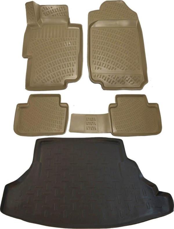 Honda Accord Sedan 2003-2008 Bej Havuzlu Paspas ve Bagaj Seti Bizymo - Image 1
