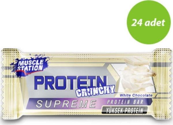 Muscle Station Supreme Protein Bar White Chocolate 40 gr 24 Adet - Image 1