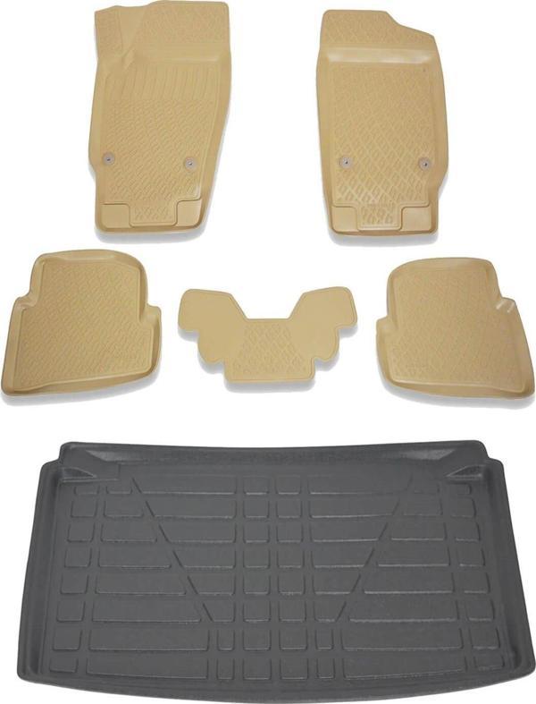 Seat İbiza Hb 2002-2008 Bej Havuzlu Paspas ve Bagaj Seti Bizymo - Image 1
