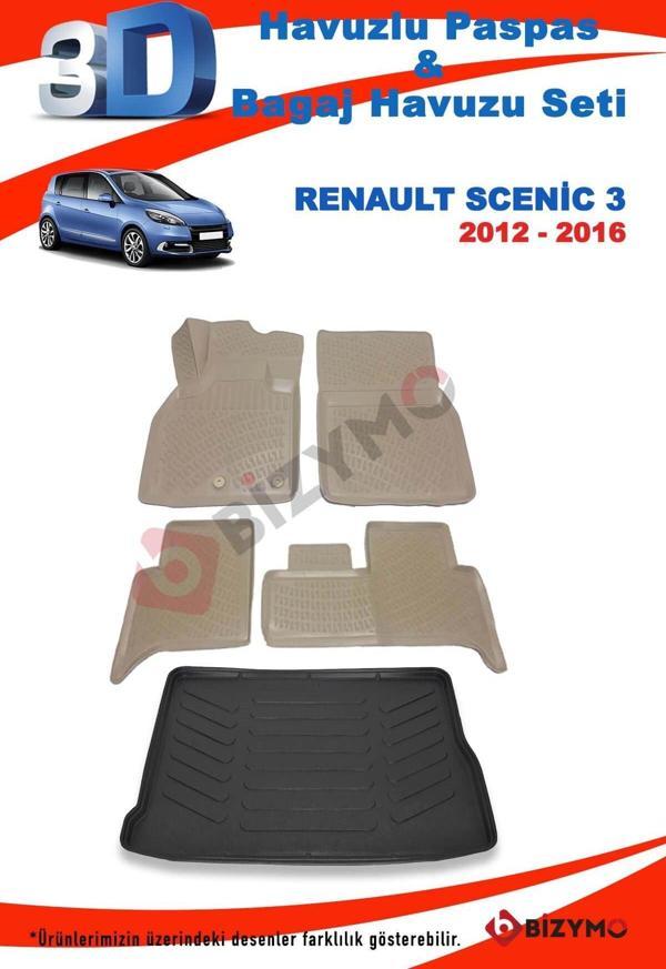 Renault Scenic 3 2012-2016 Bej Paspas Ve Bagaj Havuzu Seti - Image 1