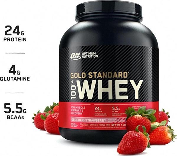Optimum Nutrition Optimum Çilek Aromalı Gold Standard Whey Protein Tozu 2273 gr - Image 1