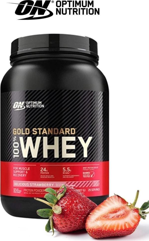 Optimum Nutrition Optimum Çilek Aromalı Gold Standard Whey Protein Tozu 908 Gr - Image 1