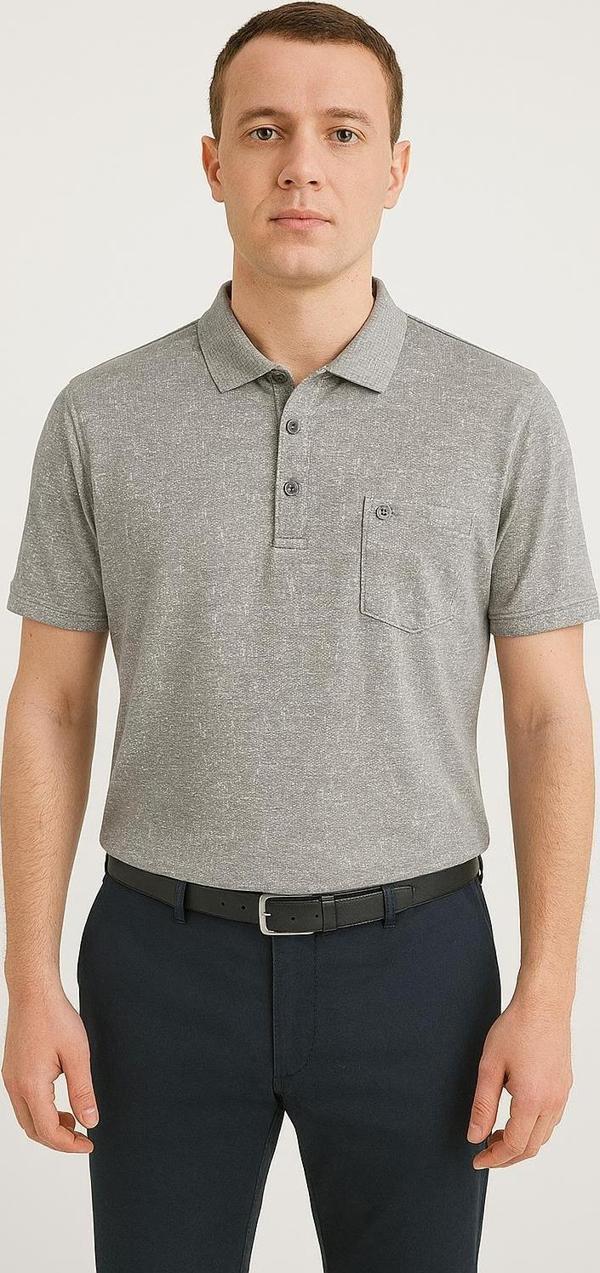 Ercan Büyük Beden Yakalı Klasik Kısa Kol Cepli Erkek Tişört 7345 - Image 1