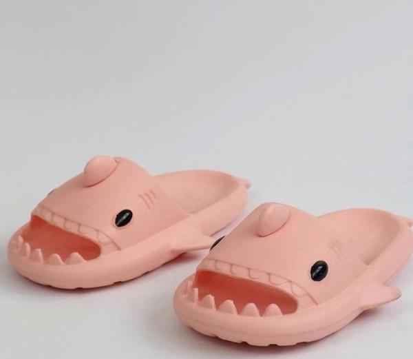WG500 Köpekbalığı Pembe Unisex Tam Ortopedik Terlik Shark Slides - Image 1