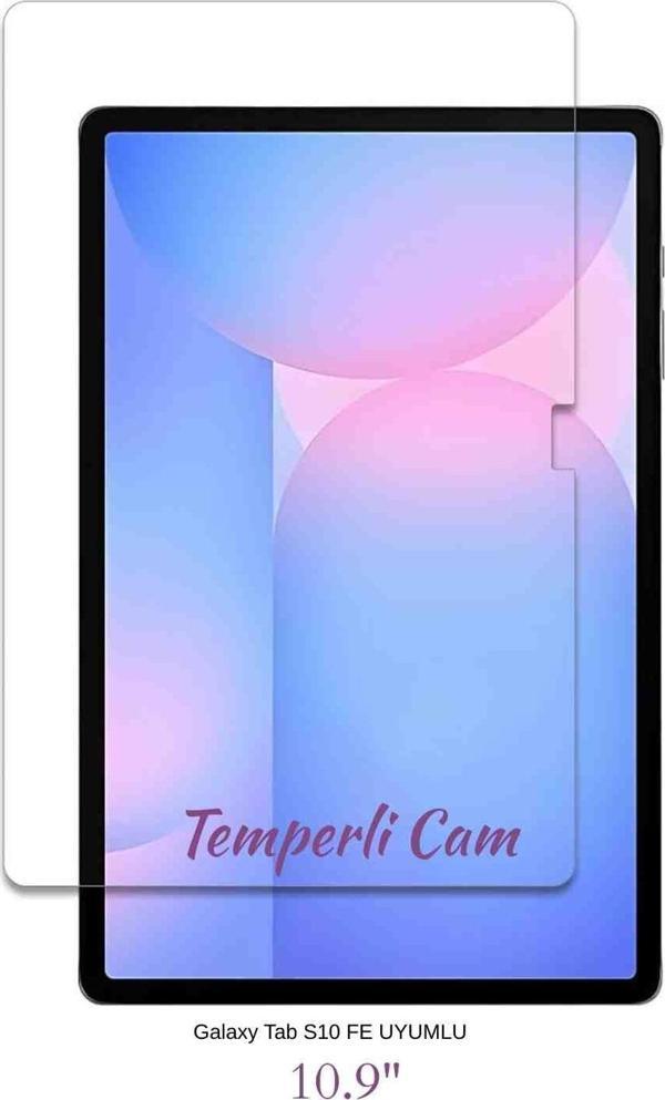 Galaxy Tab S10 FE 10.9" Uyumlu Fuchsia Temperli Cam Tablet Ekran Koruyucu - Image 1