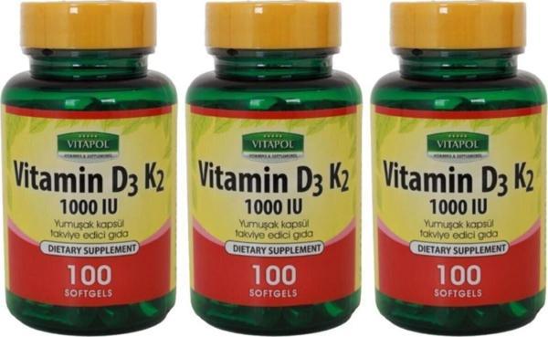 Vitapol Vitamin D3 K2 100 Softgel 3 Adet - Image 1
