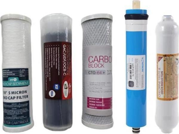 - Ihlas Su Arıtma Cihazı Filtresi 5'li Filtre Seti Çift Karbonlu - Vontron Membranlı - Image 1