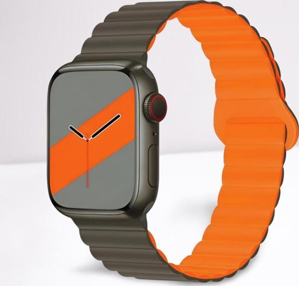 Cosmostech Akıllı Saat Watch için Uyumlu 42MM 44MM 45MM 49MM 1/2/3/4/5/6/se/7/8/ultra Magnetli Kordon ve Kayışıı Gri(Tur - Image 1