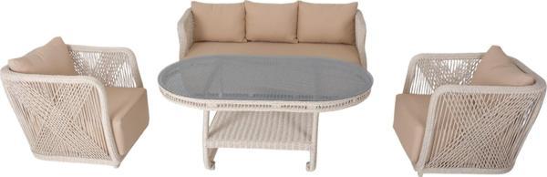 Psine | Üçlü Rattan Bahçe Oturma Grubu | 3+1+1+Sehpalı Bahçe Takımı - Image 1