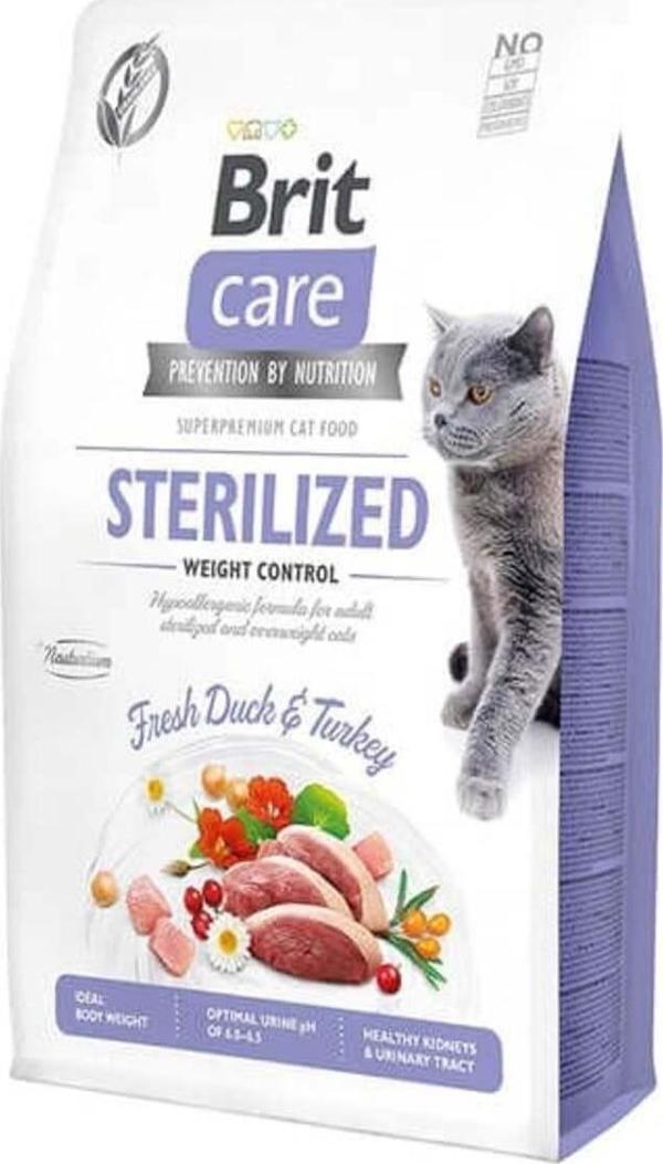 Brit Care Hypo-allergenic Kilo Kontrolü Için Ördekli Tahılsız Kısırlaştırılmış Kedi Maması 7kg - Image 1