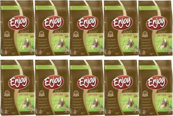 Enjoy Tavuk Etli Yetişkin Kedi Maması 1 Kg 10 Adet - Image 1