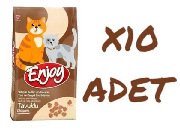 Enjoy Tavuk Etli Yetişkin Kedi Maması 1 Kg 10 Adet - Image 1