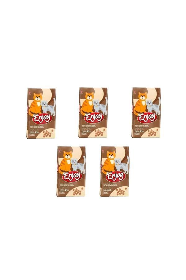 Enjoy Tavuk Etli Yetişkin Kedi Maması 1 Kg 5 Adet - Image 1