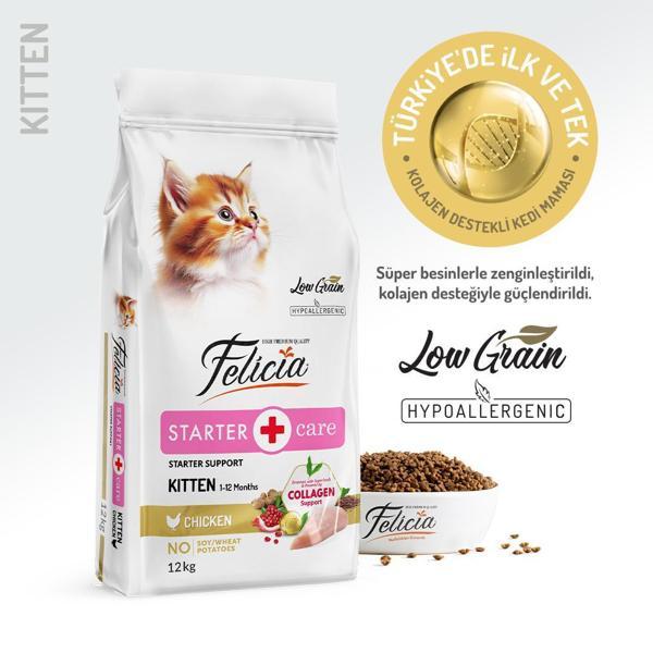 Felicia 12 Kg Kolajenli Tavuklu Az Tahıllı Yavru Kedi Maması - Image 1