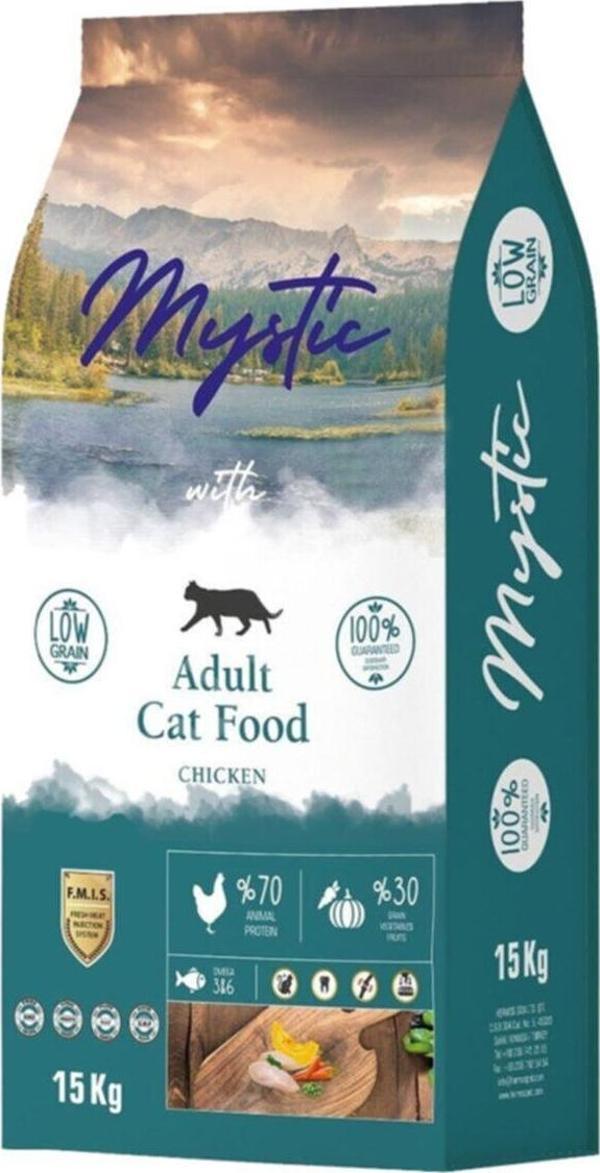 Mystic Az Tahıllı Tavuklu Yetişkin Kedi Kuru Maması 15 Kg - Image 1
