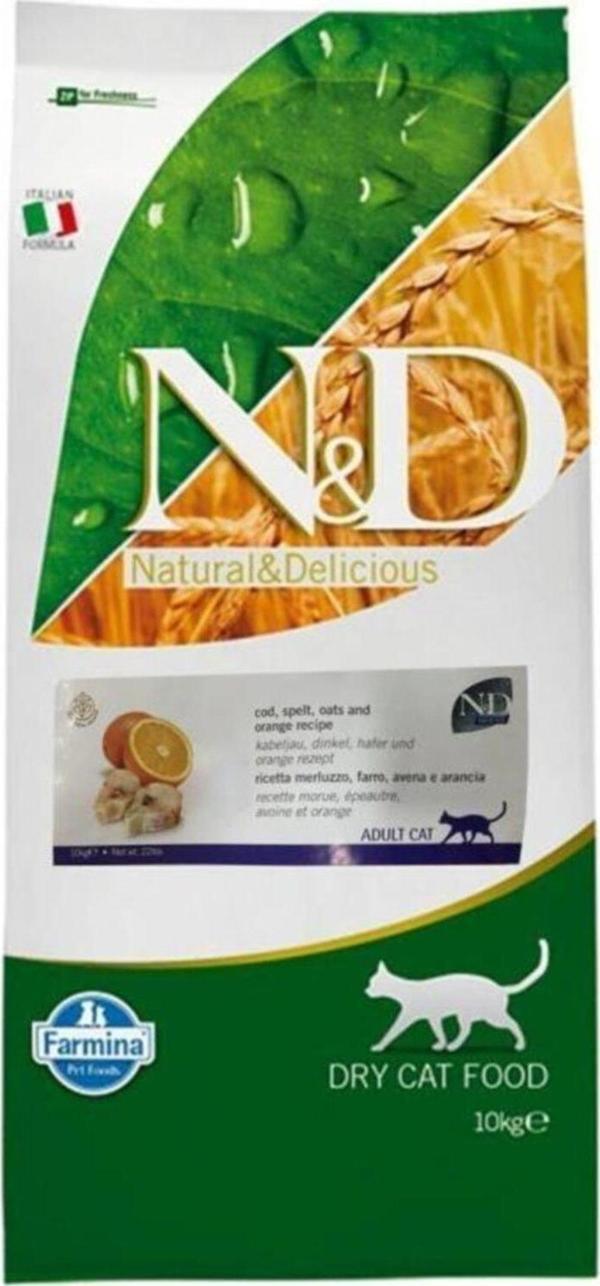 N&D Ocean Tahılsız Ringa Balıklı Portakallı Yetişkin Kedi Maması 10 Kg - Image 1