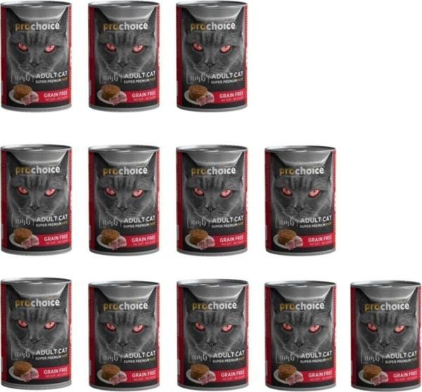 ProChoice Kuzu Etli Şekersiz Tahılsız Ezme Yetişkin Kedi Konservesi 400gr 12'li - Image 1