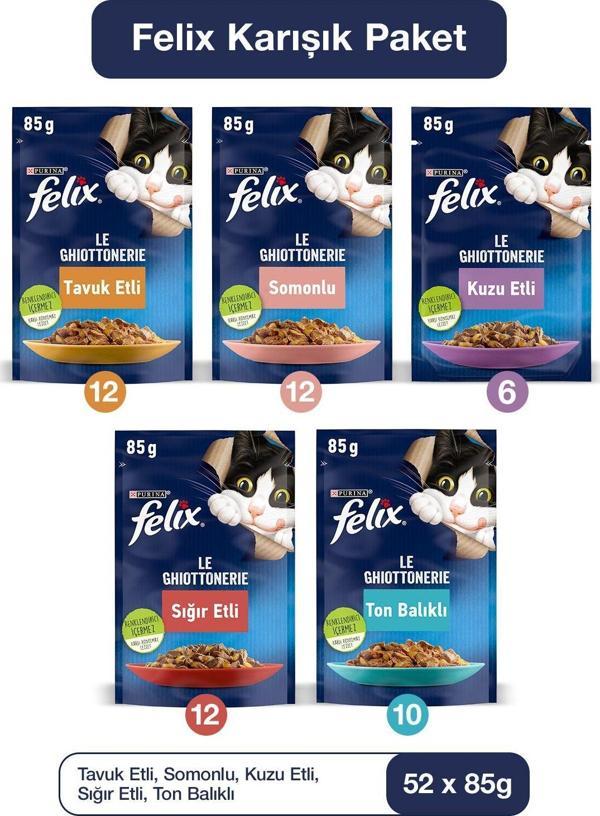FELiX Karışık Yaş Kedi Maması 52 Adet (yeni Paket) - Image 1