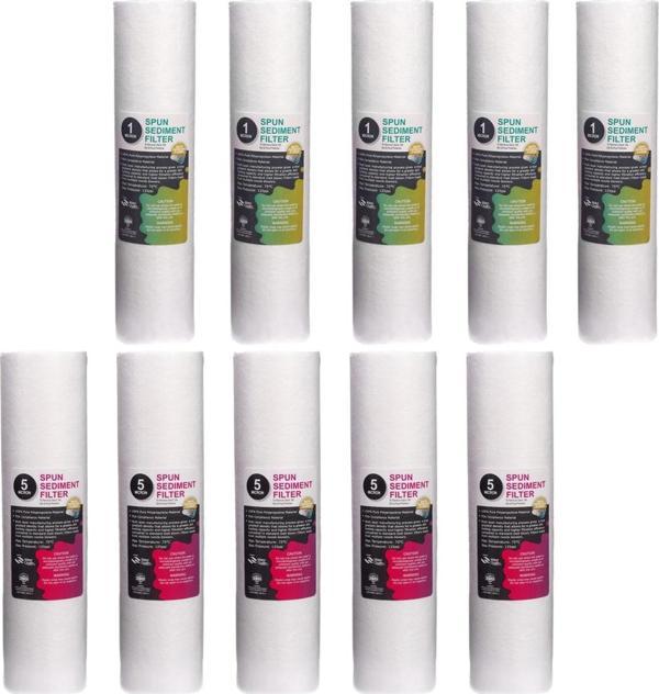 10 Adet Açık Kasa Su Arıtma Filtre 1-5 Mikron Sediment Spun Filtre - Image 1