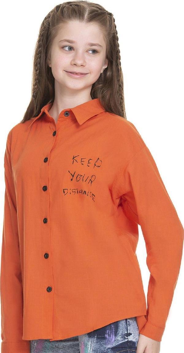 Angelos Gırls Kız Çocuk Arkası Baskılı Keten Gömlek 8-14 Yaş - Image 1