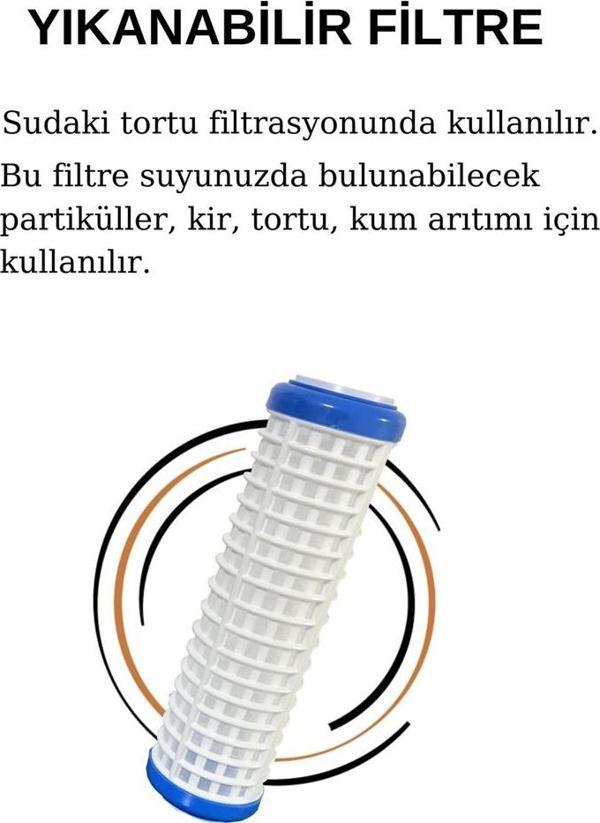 10'' Yıkanabilir Plastik Tortu Su Arıtma Filtresi - Image 1