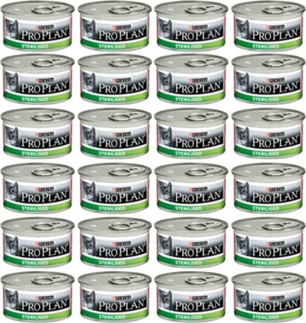 Pro Plan Sterilised Ton Balıklı Ve Somonlu Kısırlaştırılmış Yetişkin Kedi Maması Konserve 24x85 Gr - Image 1