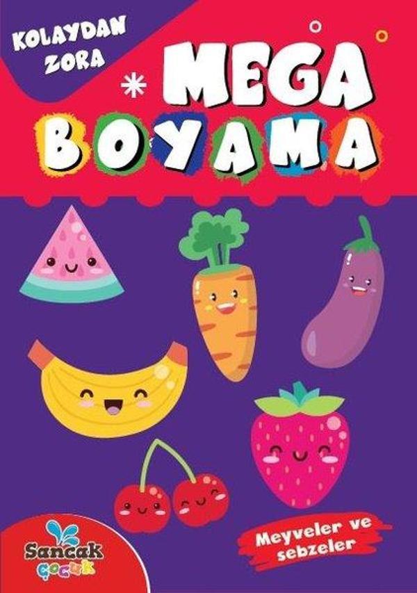 Mega Boyama - Meyveler ve Sebzeler - Kolaydan Zora - Sancak Çocuk - Image 1