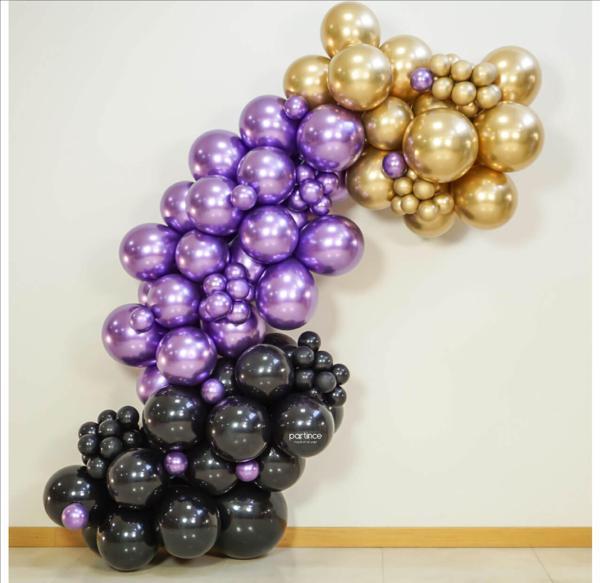 10 Adet Metalik Gold, 10 Adet Metalik Mor, 10 Adet Metalik Siyah Balon - Image 1