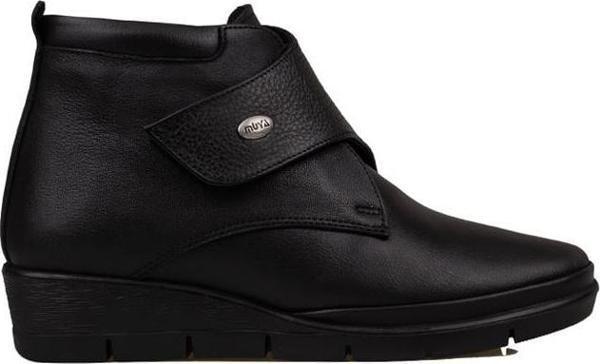 Muya Siyah Kadın Hakiki Deri Cırtlı Bot - Image 1