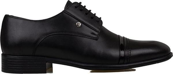 M2S Siyah Rugan Çizgili Hakiki Deri Klasik Ayakkabı - Image 1