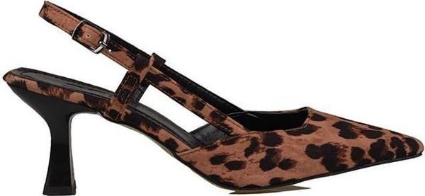 Trend Adımlar Taba Arkası Açık Leopar Desenli Kadın Klasik Ayakkabı - Image 1