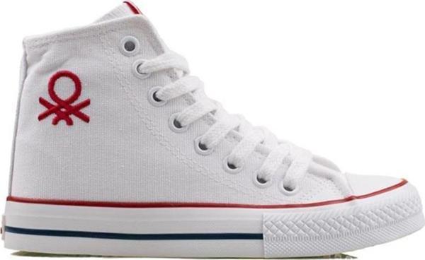 Benetton Beyaz Uzun Keten Erkek Sneaker - Image 1