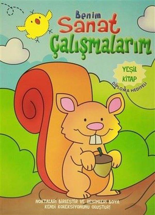 Benim Sanat Çalışmalarım - Yeşil Kitap Boyama Kitabı - Revzen Kitap - Image 1