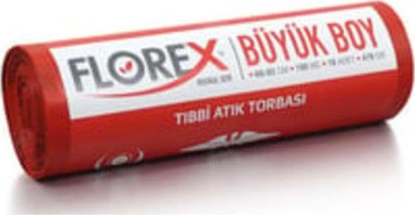 Florex ( 1 Adet ) 531 Baskılı Büyük Kırmızı Çöp Torbası 60X85Cm 10 Rulo (1 Rulo 10 Adet) - Image 1